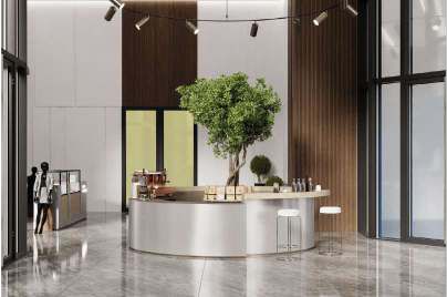 Luxurious interior bathroom design with high-end fixtures at Radiant Viewz waterfront apartments, Al Reem Island, Abu Dhabi.