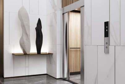 Spacious dining hall interior with floor-to-ceiling glass paneling in Radiant Viewz duplex, Al Reem Island, Abu Dhabi.